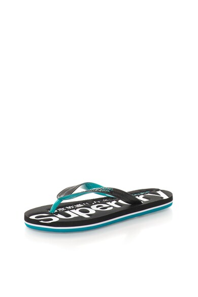 SUPERDRY Papuci flip-flop negru cu turcoaz Scuba Femei