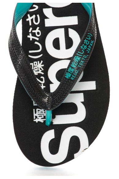 SUPERDRY Papuci flip-flop negru cu turcoaz Scuba Femei