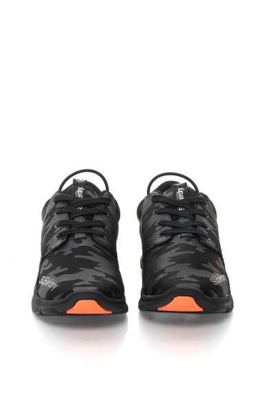 SUPERDRY Pantofi sport negru si gri cu model abstract Scuba Barbati