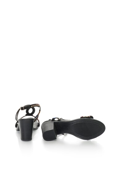 Zee Lane Collection Sandale slingback negre de piele intoarsa cu strasuri Femei