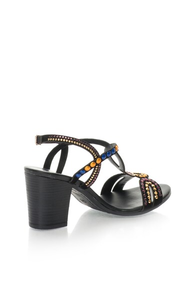 Zee Lane Collection Sandale slingback negre de piele intoarsa cu strasuri Femei