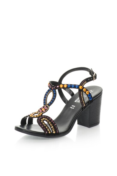 Zee Lane Collection Sandale slingback negre de piele intoarsa cu strasuri Femei