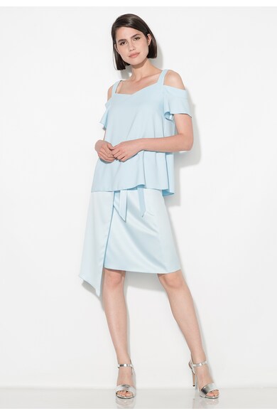 Zee Lane Collection Bluza bleu cu decupaje pe umeri Femei