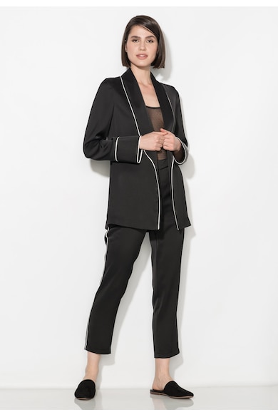 Zee Lane Collection Черно сако без закопчаване с бели детайли Жени