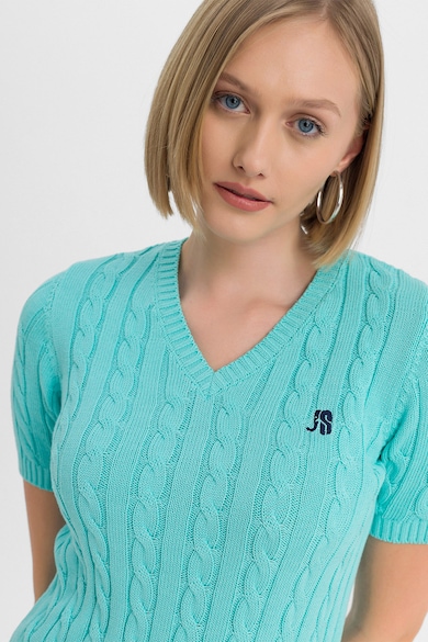 Jimmy Sanders Xiomara V-nyakú csavart kötésmintájú póló női