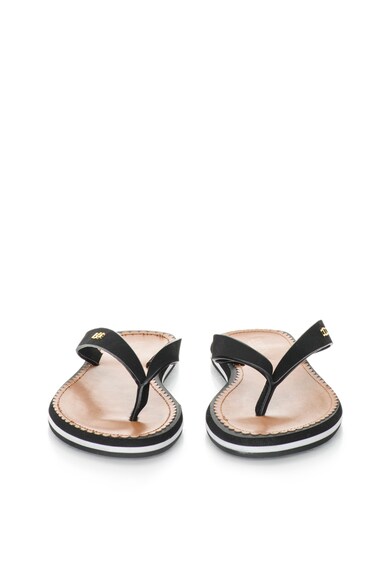 Lauren Ralph Lauren Papuci flip-flop negri de piele intoarsa sintetica Ryanne Femei