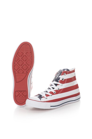 Converse Unisex Fehér & Piros Magas Szárú Cipő USA Zászlós Mintával férfi