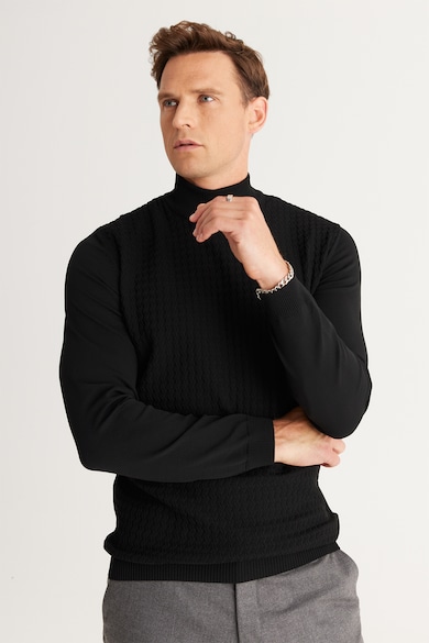 AC&Co Finomkötött pulóver magas gallérral férfi