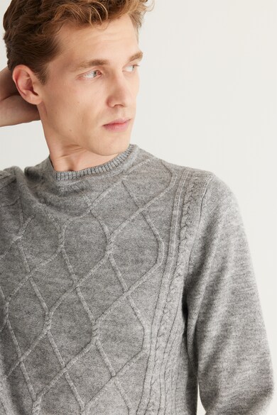 AC&Co Релефен пуловер с овално деколте Мъже