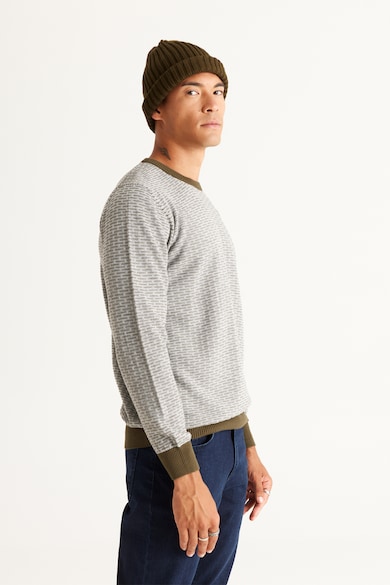 AC&Co Kerek nyakú mintás pulóver férfi