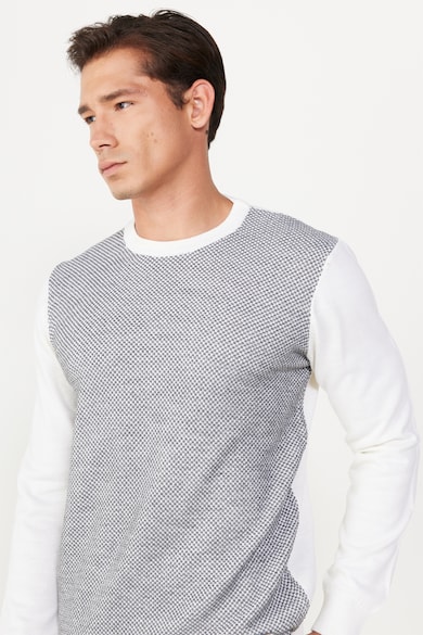 AC&Co Пуловер с дизайн с цветен блок и овално деколте Мъже