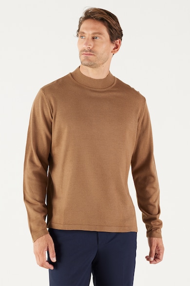 AC&Co Finomkötött pulóver rövid gallérral férfi