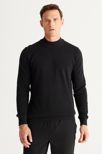 AC&Co Normál fazonú pulóver rövid gallérral férfi