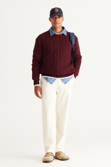 AC&Co Csavart kötésmintájú pulóver férfi