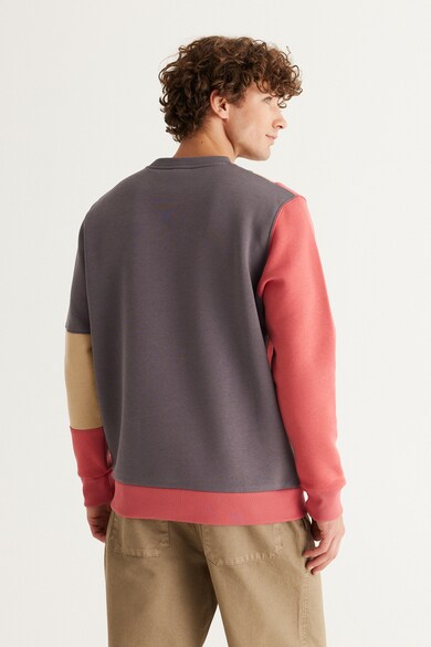 AC&Co Colorblock dizájnú kerek nyakú pulóver férfi