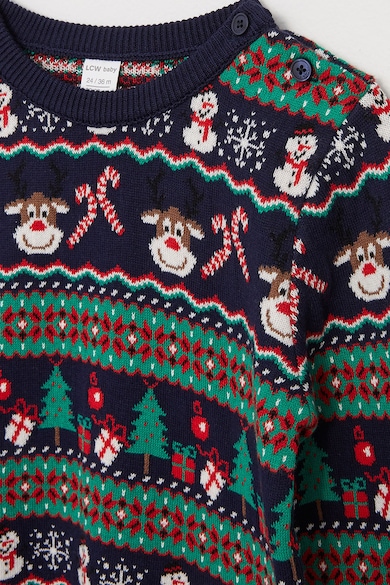LC WAIKIKI Пуловер с овално деколте и зимни шарки Момчета