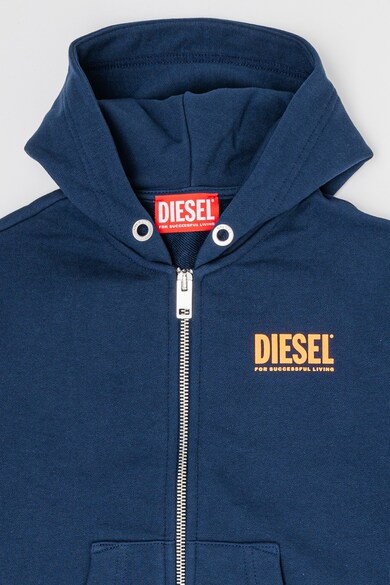 Diesel Cipzáros kapucnis pulóver logóval a hátoldalán Fiú