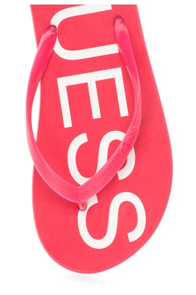 GUESS Papuci flip-flop fucsia cu model text Femei