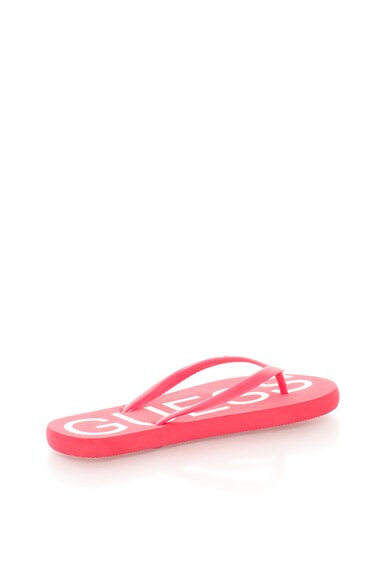 GUESS Papuci flip-flop fucsia cu model text Femei