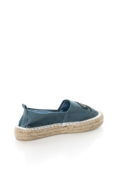 Colors of California Espadrile flatform, din denim cu strasuri Femei