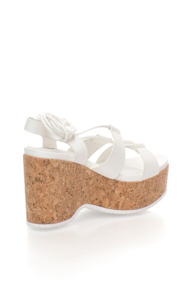 Francesco Milano Sandale wedge albe cu siret Femei