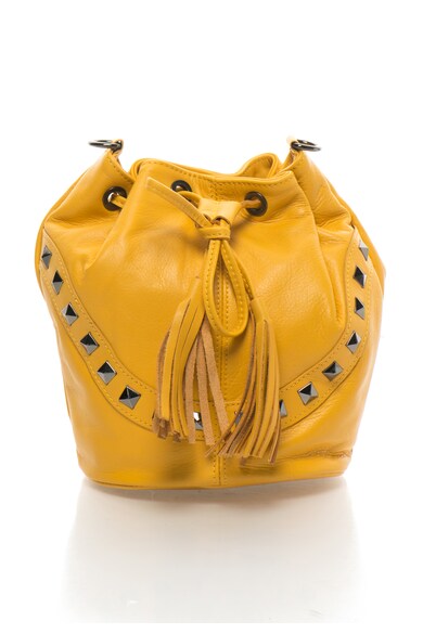 Zee Lane Geanta bucket crossbody galbena de piele Femei