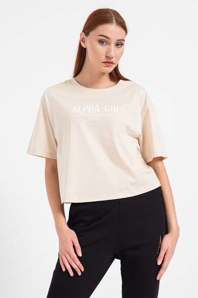 ARMANI EXCHANGE Tricou crop cu imprimeu text Femei