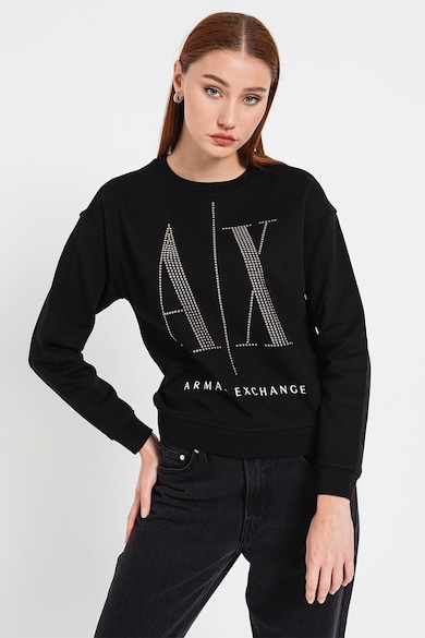 ARMANI EXCHANGE Pamutpulóver logóval női