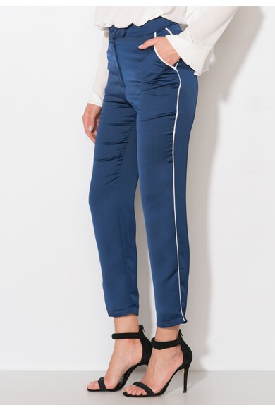 Zee Lane Collection Pantaloni bleumarin cu vipusca alba Femei