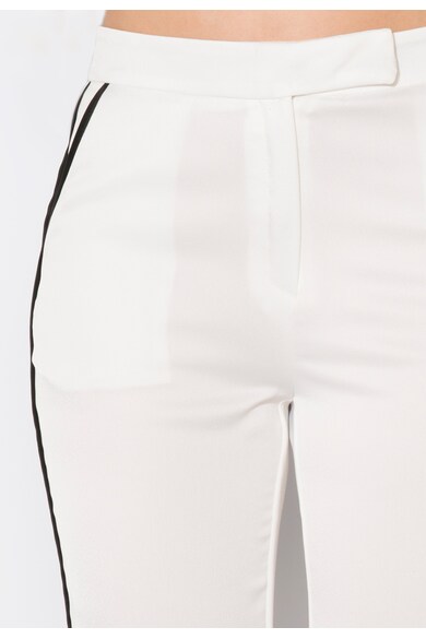 Zee Lane Collection Pantaloni albi cu vipusca neagra Femei