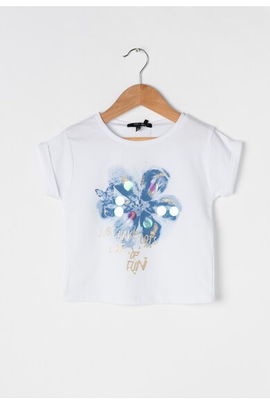 Zee Lane Kids Set de tricou si pantaloni scurti alb cu albastru Fete