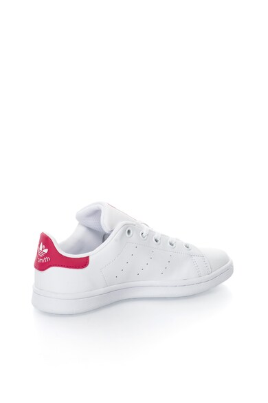 adidas Originals Pantofi sport albi cu detalii fucsia Stan Smith Baieti