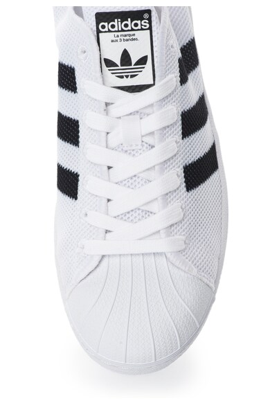 adidas Originals Pantofi sport alb cu negru tricotati Superstar Barbati