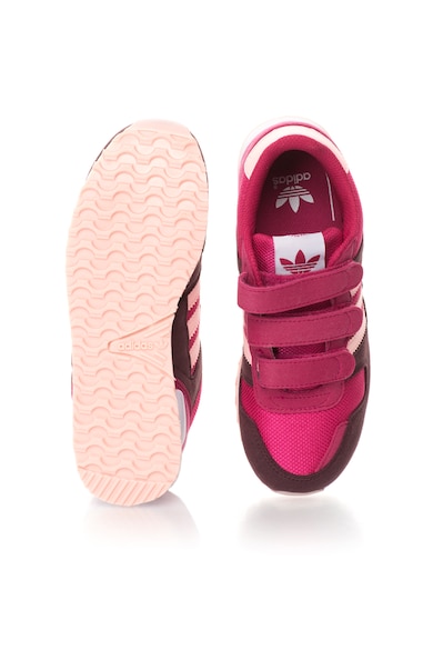 adidas Originals Pantofi sport in nuante de roz si Bordeaux cu velcro ZX 700 Fete