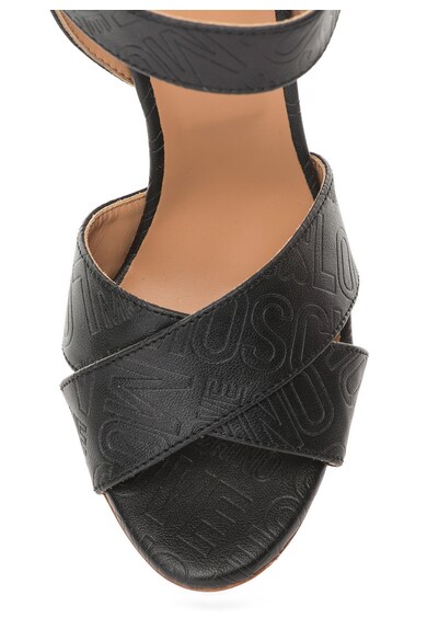 Love Moschino Sandale negre cu model logo Femei