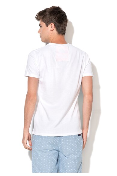 SUPERDRY Tricou alb si albastru cu imprimeu grafic Calif Academy Barbati