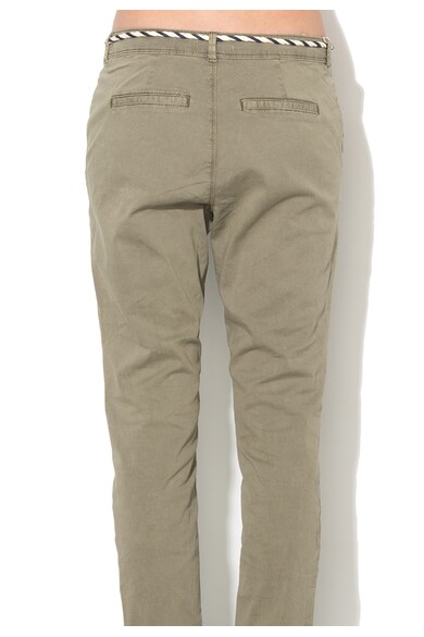 Tom Tailor Pantaloni chino verde militar cu un cordon Femei