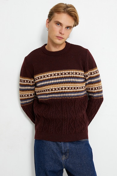 KOTON Пуловер с вълна и фигурална шарка Мъже
