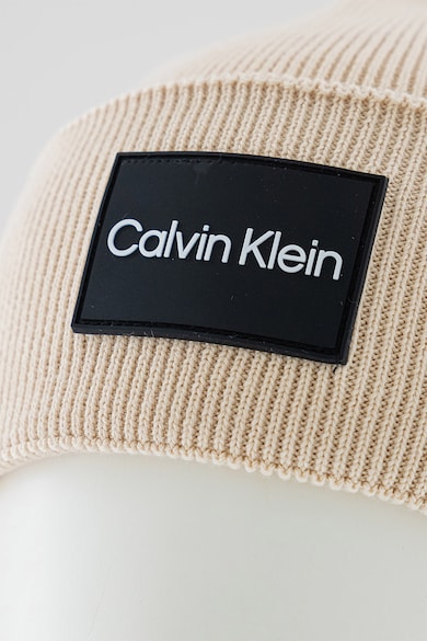 CALVIN KLEIN Рипсена памучна шапка с лого Мъже