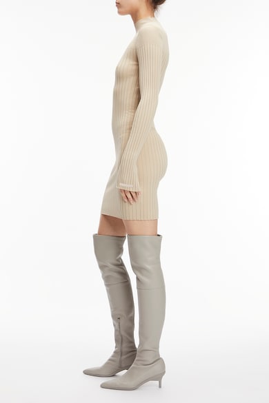 CALVIN KLEIN Szűk fazonú kötött-bordázott ruha női