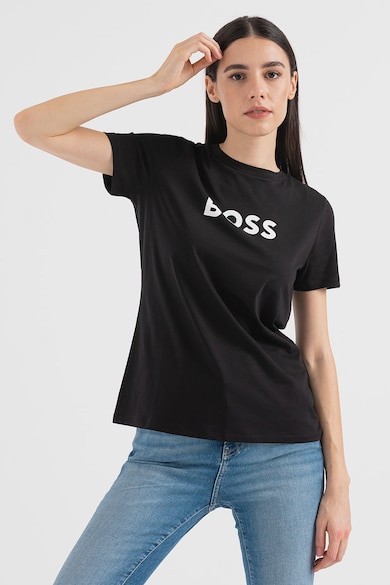 BOSS Tricou cu imprimeu logo Elogo Femei