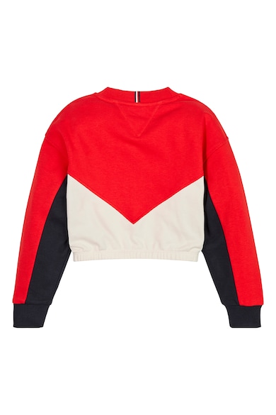 Tommy Hilfiger Colorblock dizájnos pamuttartalmú pulóver Lány