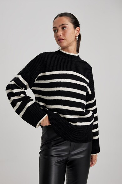 DeFacto Bő fazonú csíkos pulóver női