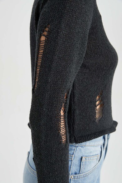 DeFacto Szaggatott dizájnú kerek nyakú pulóver női