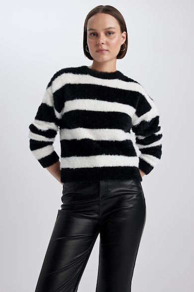 DeFacto Bolyhos pulóver csíkos mintával női
