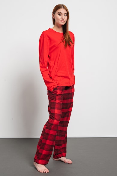 CALVIN KLEIN Памучна пижама с карирана долна част Жени