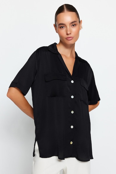 Trendyol Риза с къси ръкави и джобове на гърдите Жени