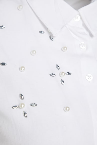 Trendyol Уголемена риза с еко перли и декоративни камъни Жени