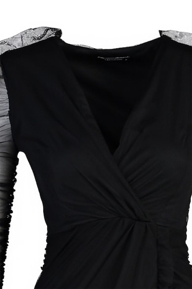 Trendyol V-nyakú miniruha gyűrt dizájnnal női
