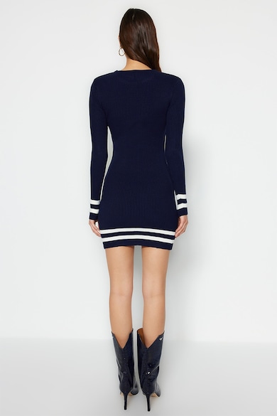 Trendyol Bordázott mini pulóverruha női